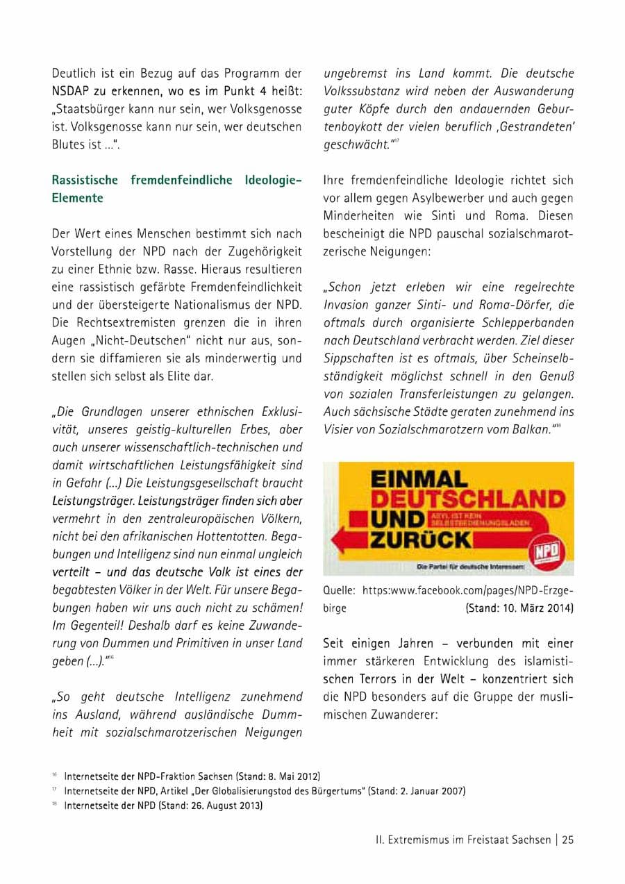 Seite 26 des Verfassungsschutzbericht 2014 Sachsen