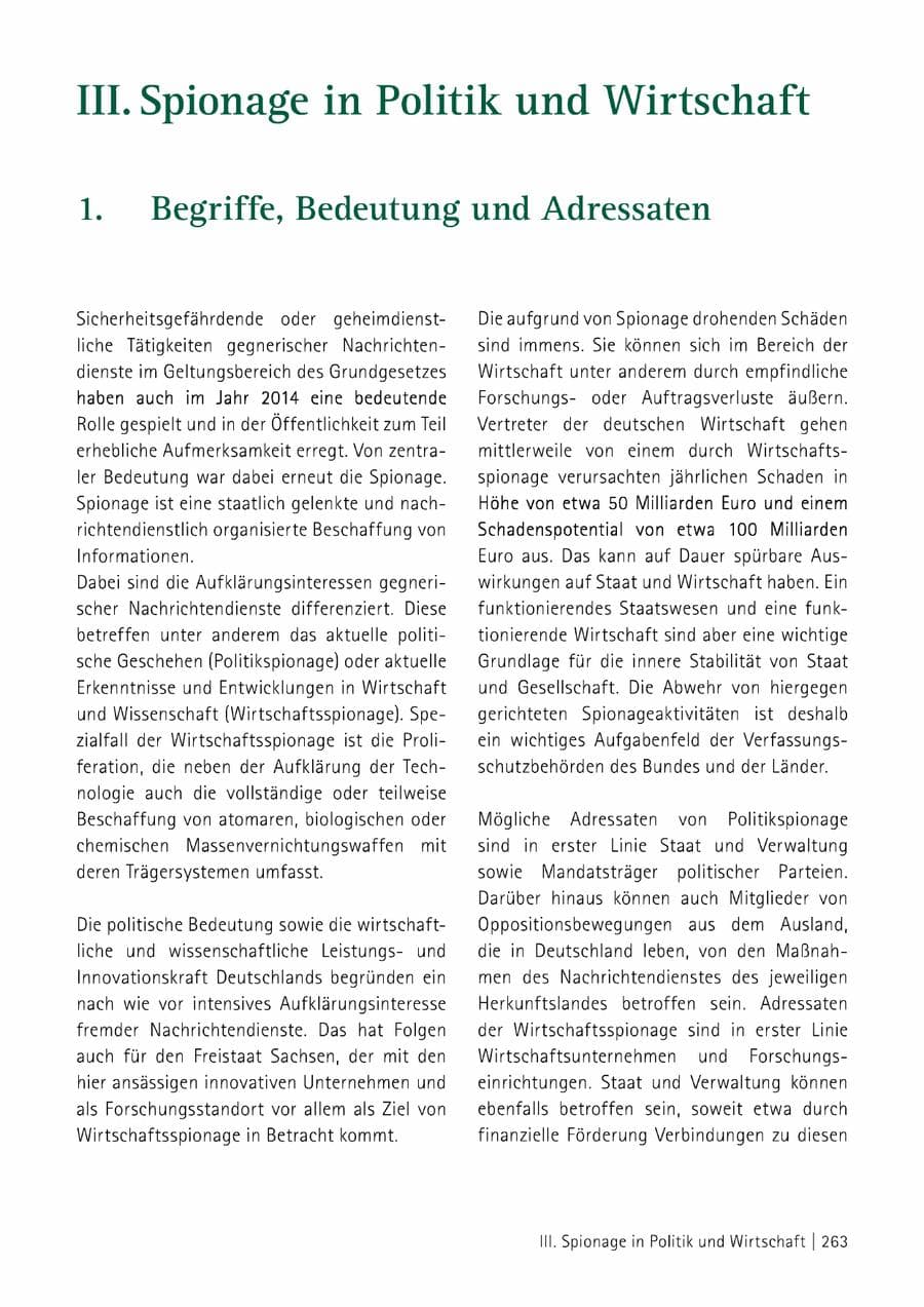 Seite 264 des Verfassungsschutzbericht 2014 Sachsen