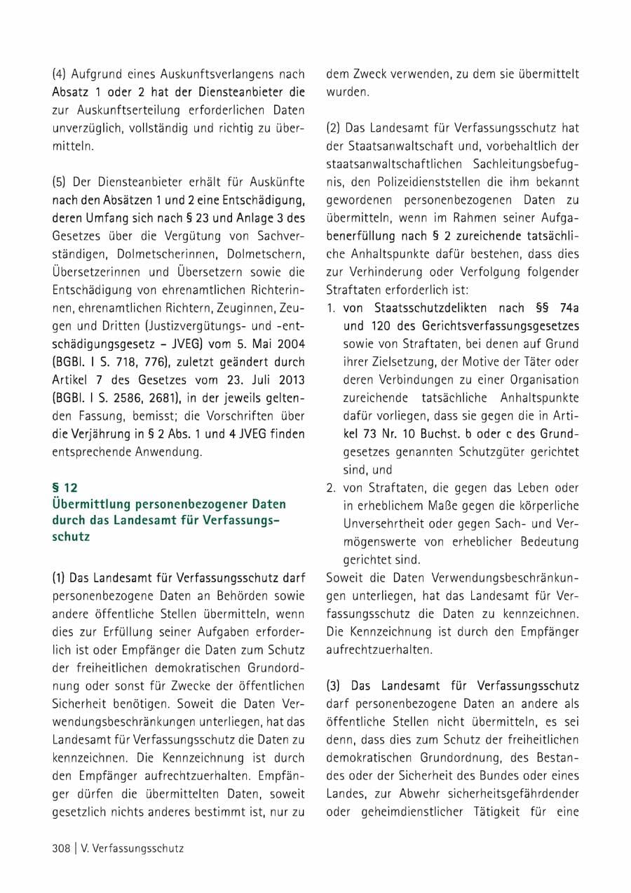 Seite 309 des Verfassungsschutzbericht 2014 Sachsen