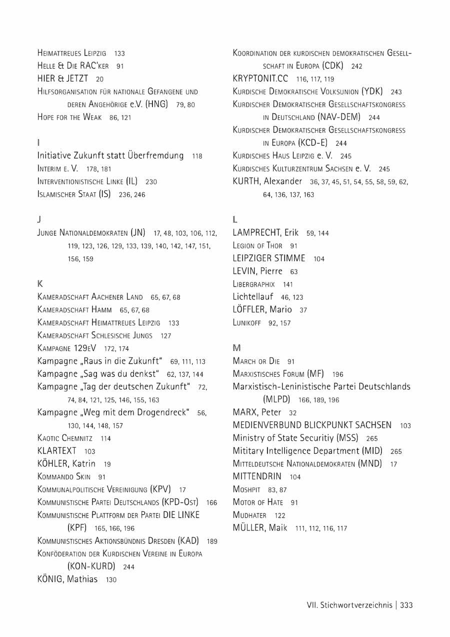Seite 334 des Verfassungsschutzbericht 2014 Sachsen