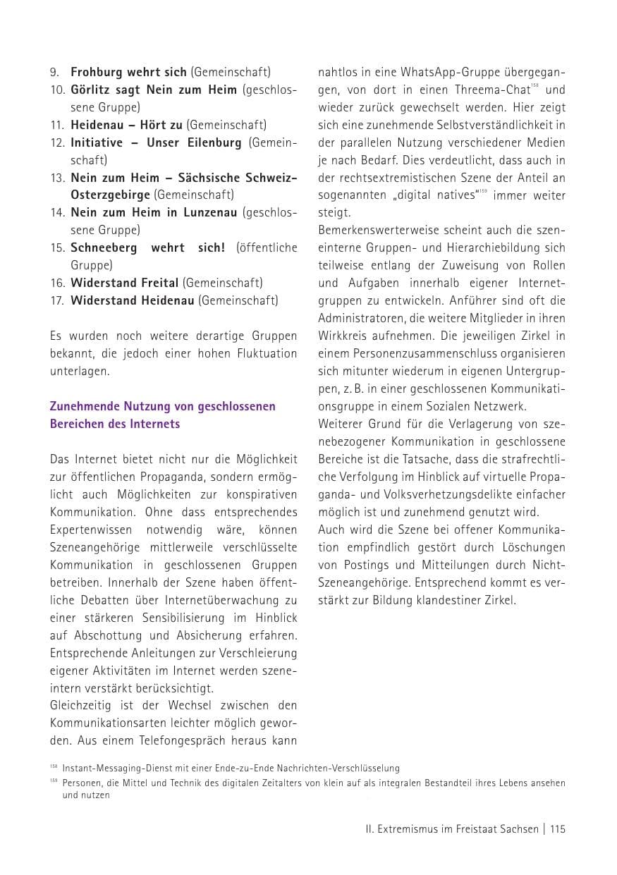 Seite 117 des Verfassungsschutzbericht 2015 Sachsen
