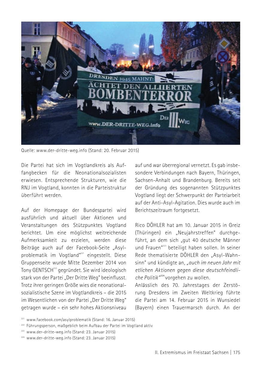 Seite 177 des Verfassungsschutzbericht 2015 Sachsen