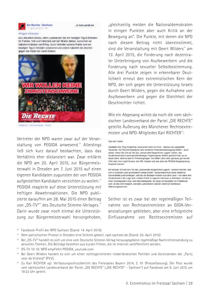 Seite 31 des Verfassungsschutzbericht 2015 Sachsen