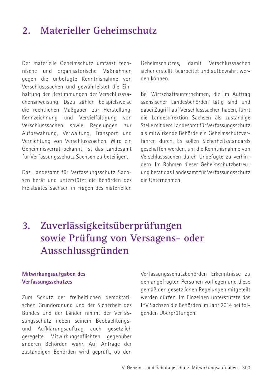 Seite 305 des Verfassungsschutzbericht 2015 Sachsen