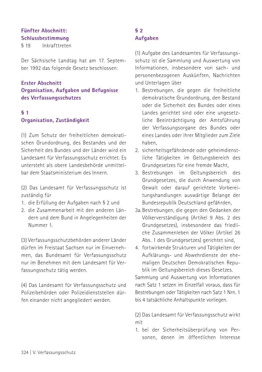 Seite 326 des Verfassungsschutzbericht 2015 Sachsen
