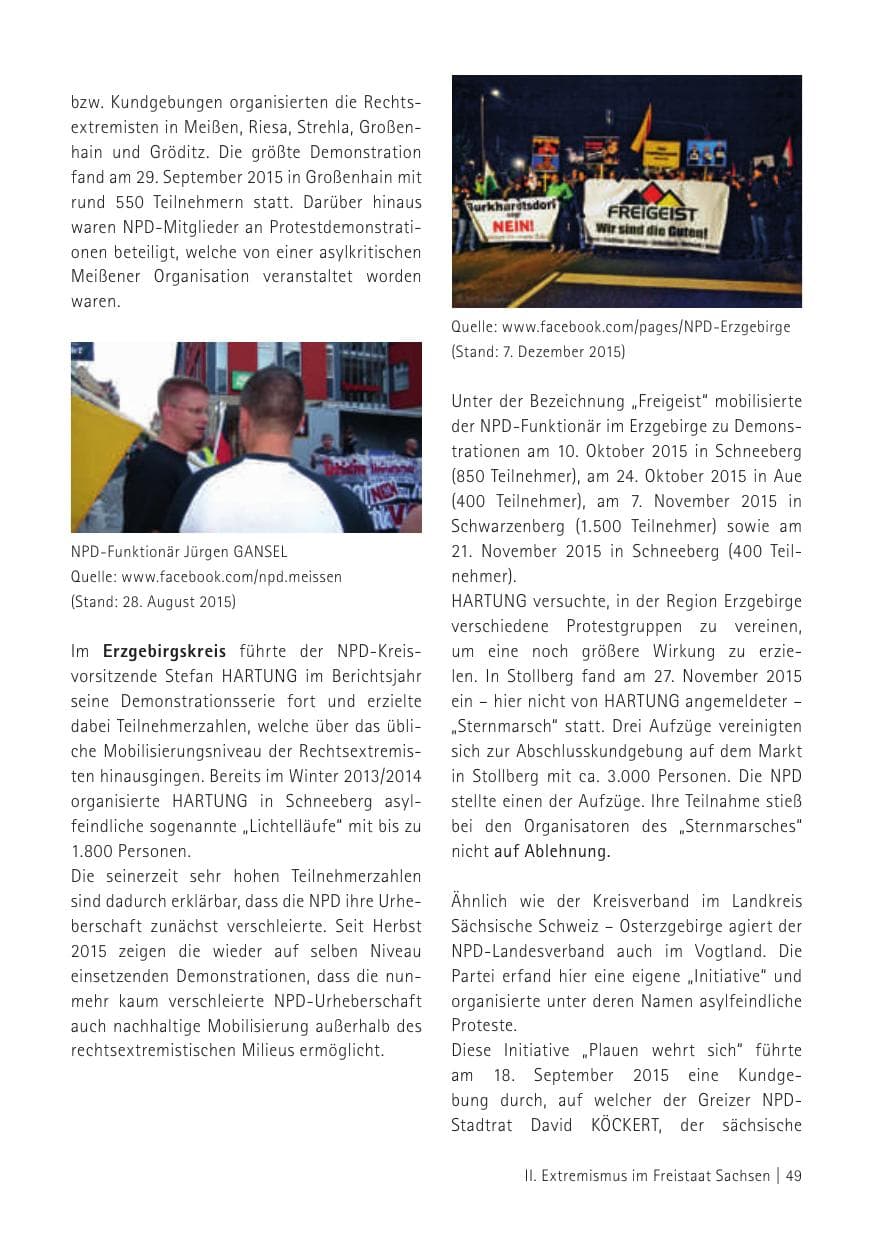 Seite 51 des Verfassungsschutzbericht 2015 Sachsen