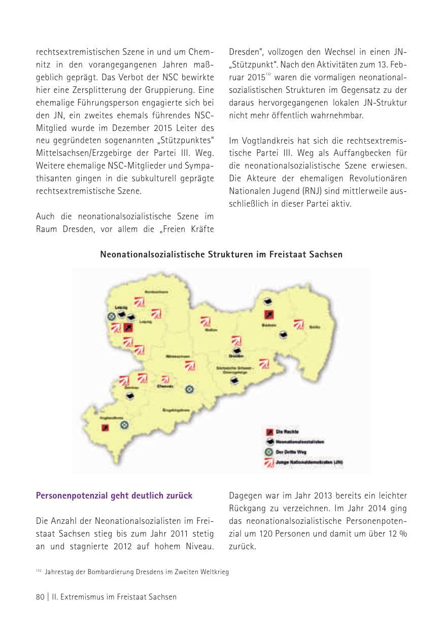 Seite 82 des Verfassungsschutzbericht 2015 Sachsen