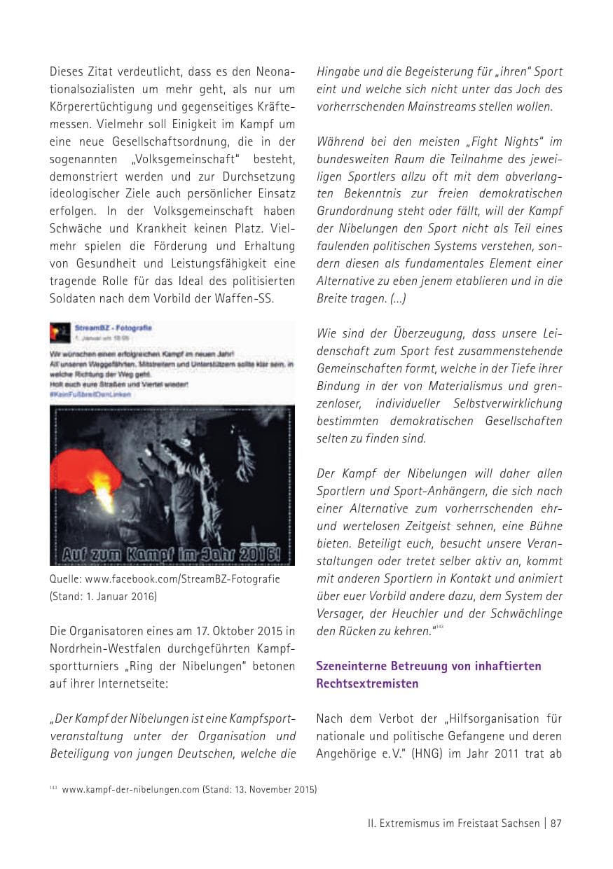 Seite 89 des Verfassungsschutzbericht 2015 Sachsen