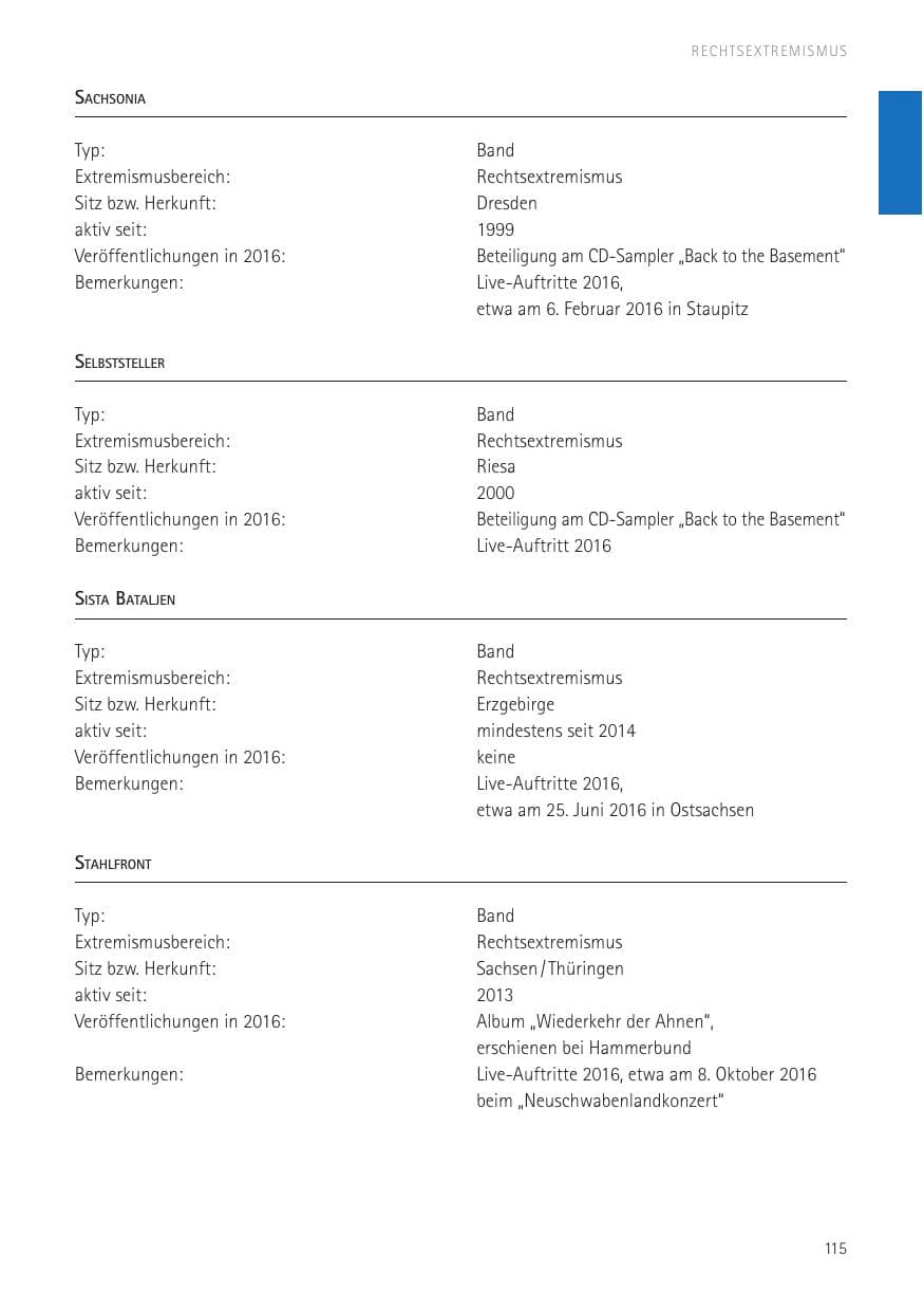 Seite 117 des Verfassungsschutzbericht 2016 Sachsen