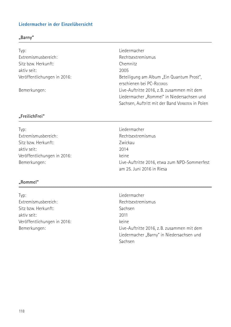 Seite 120 des Verfassungsschutzbericht 2016 Sachsen