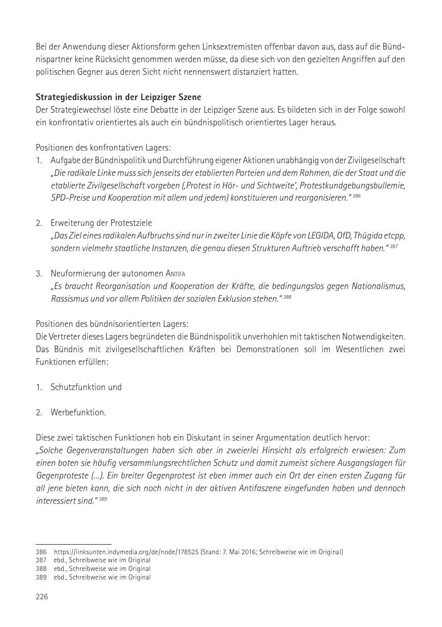 Seite 228 des Verfassungsschutzbericht 2016 Sachsen