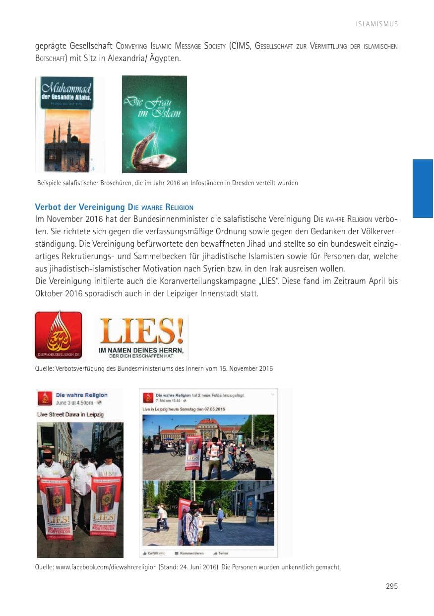 Seite 297 des Verfassungsschutzbericht 2016 Sachsen
