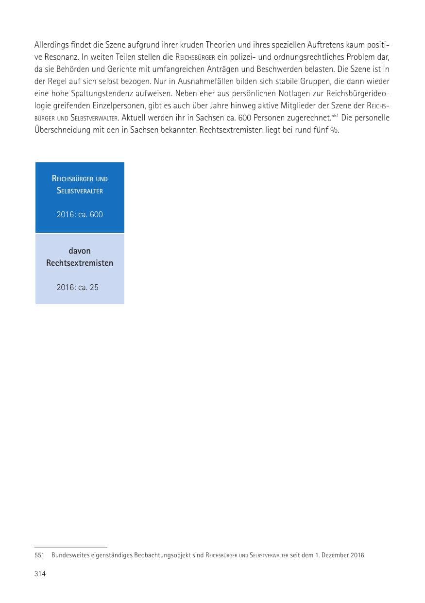 Seite 316 des Verfassungsschutzbericht 2016 Sachsen