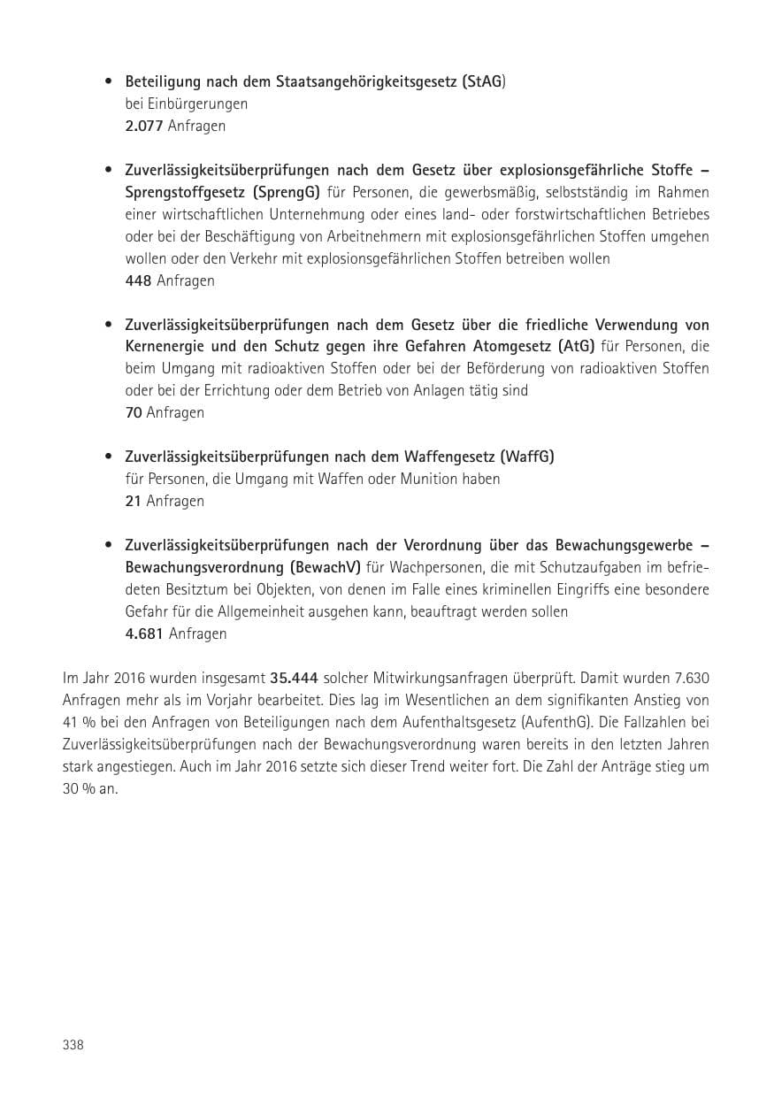 Seite 340 des Verfassungsschutzbericht 2016 Sachsen