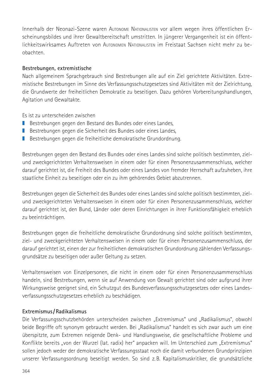 Seite 366 des Verfassungsschutzbericht 2016 Sachsen