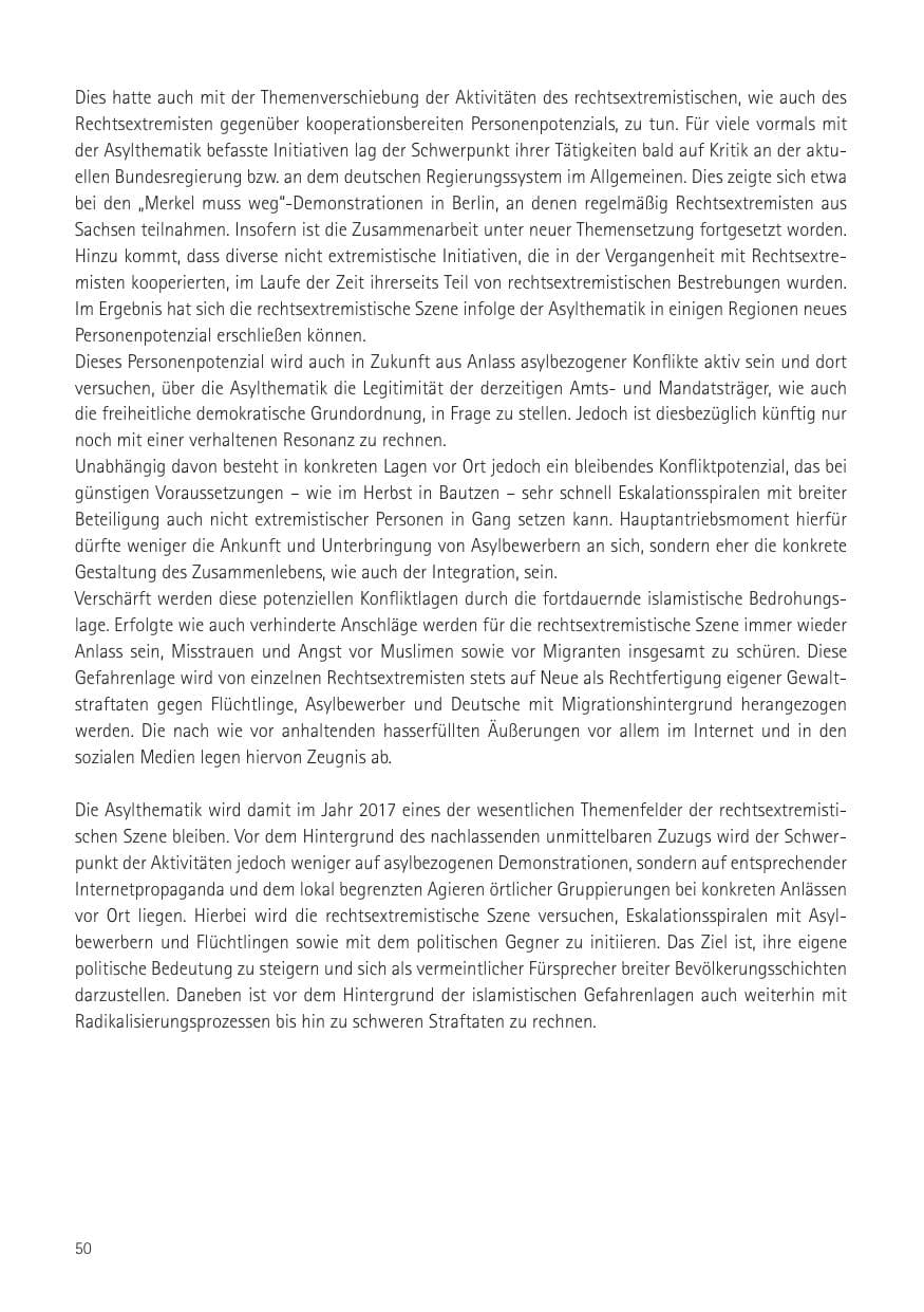 Seite 52 des Verfassungsschutzbericht 2016 Sachsen