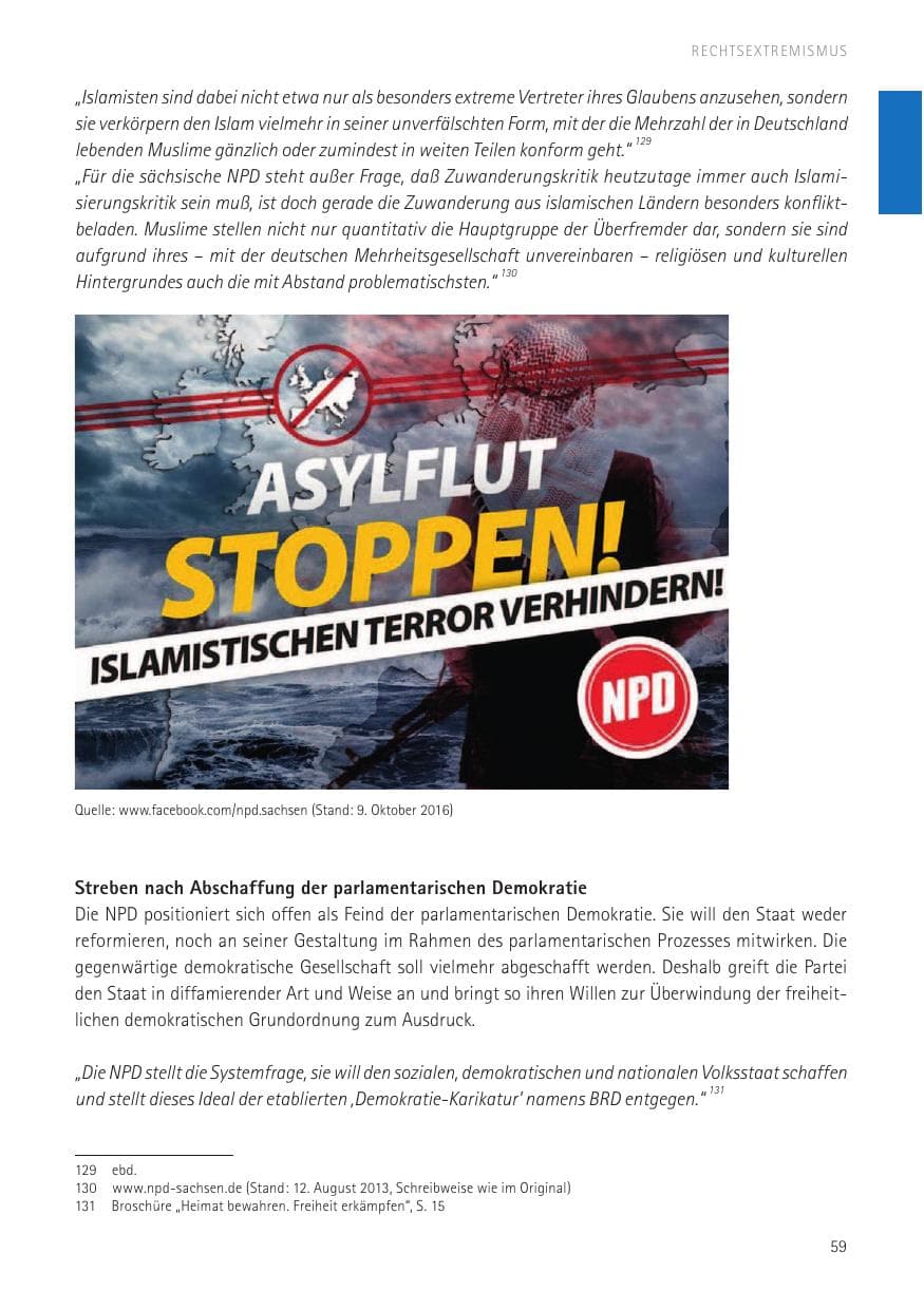 Seite 61 des Verfassungsschutzbericht 2016 Sachsen