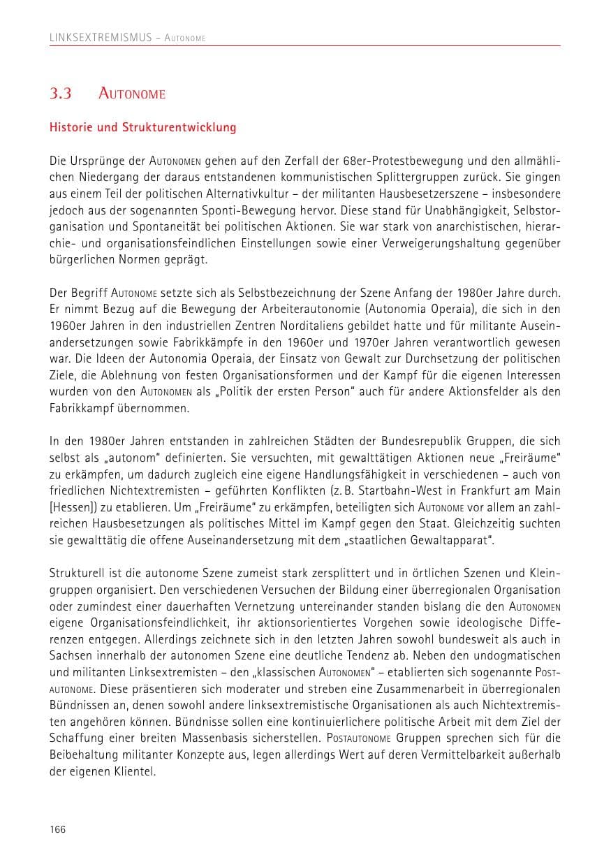 Seite 166 des Verfassungsschutzbericht 2017 Sachsen