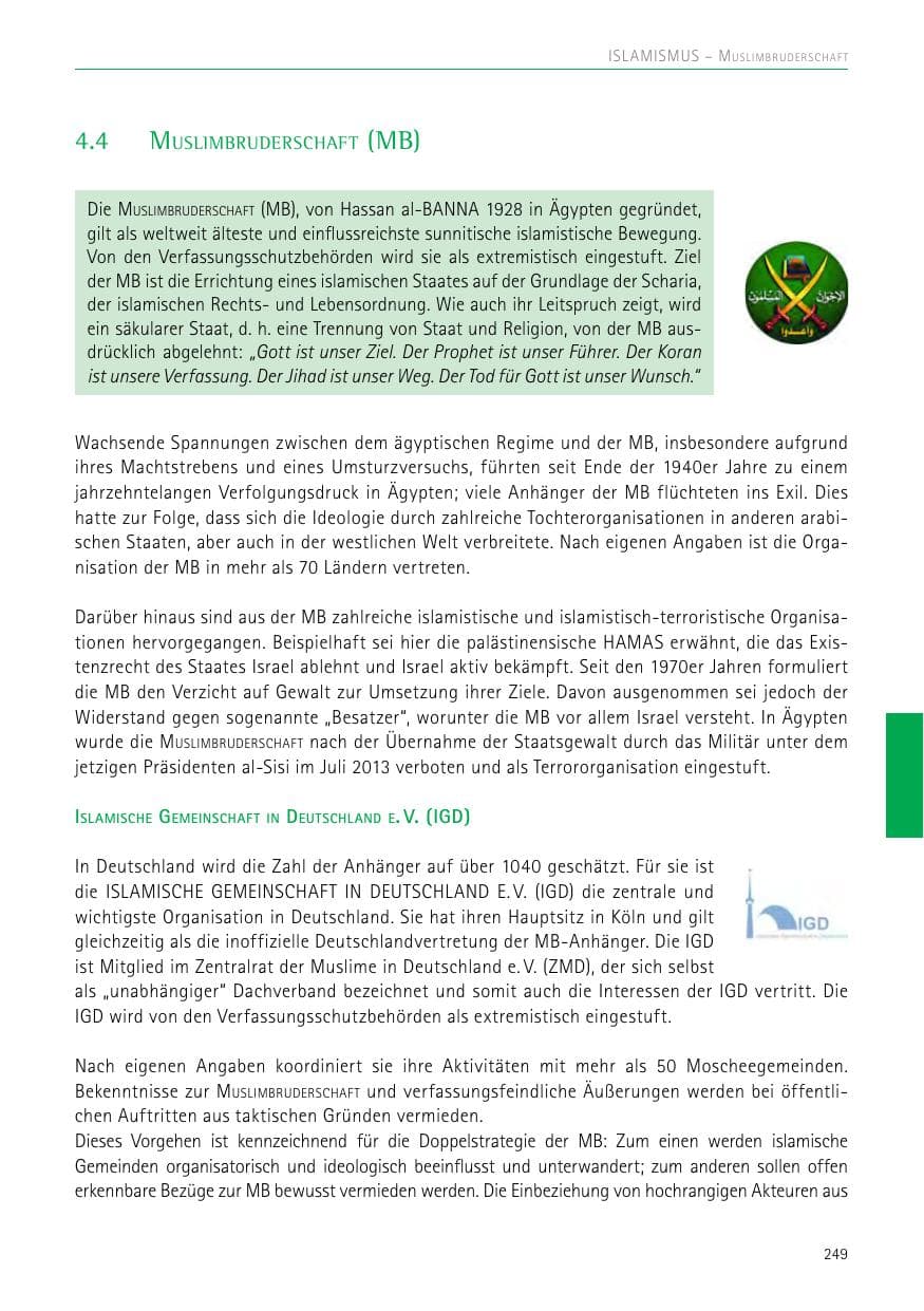 Seite 249 des Verfassungsschutzbericht 2017 Sachsen