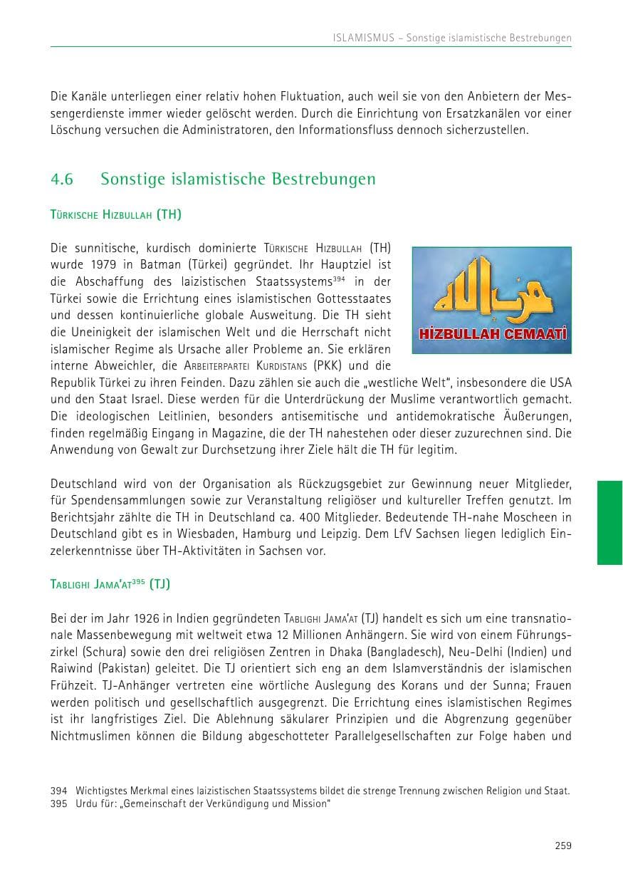 Seite 259 des Verfassungsschutzbericht 2017 Sachsen