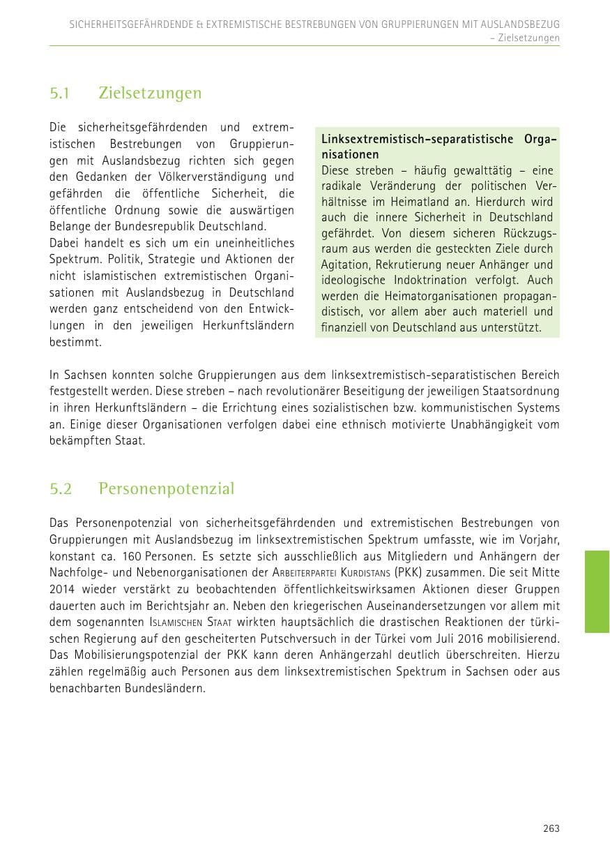 Seite 263 des Verfassungsschutzbericht 2017 Sachsen