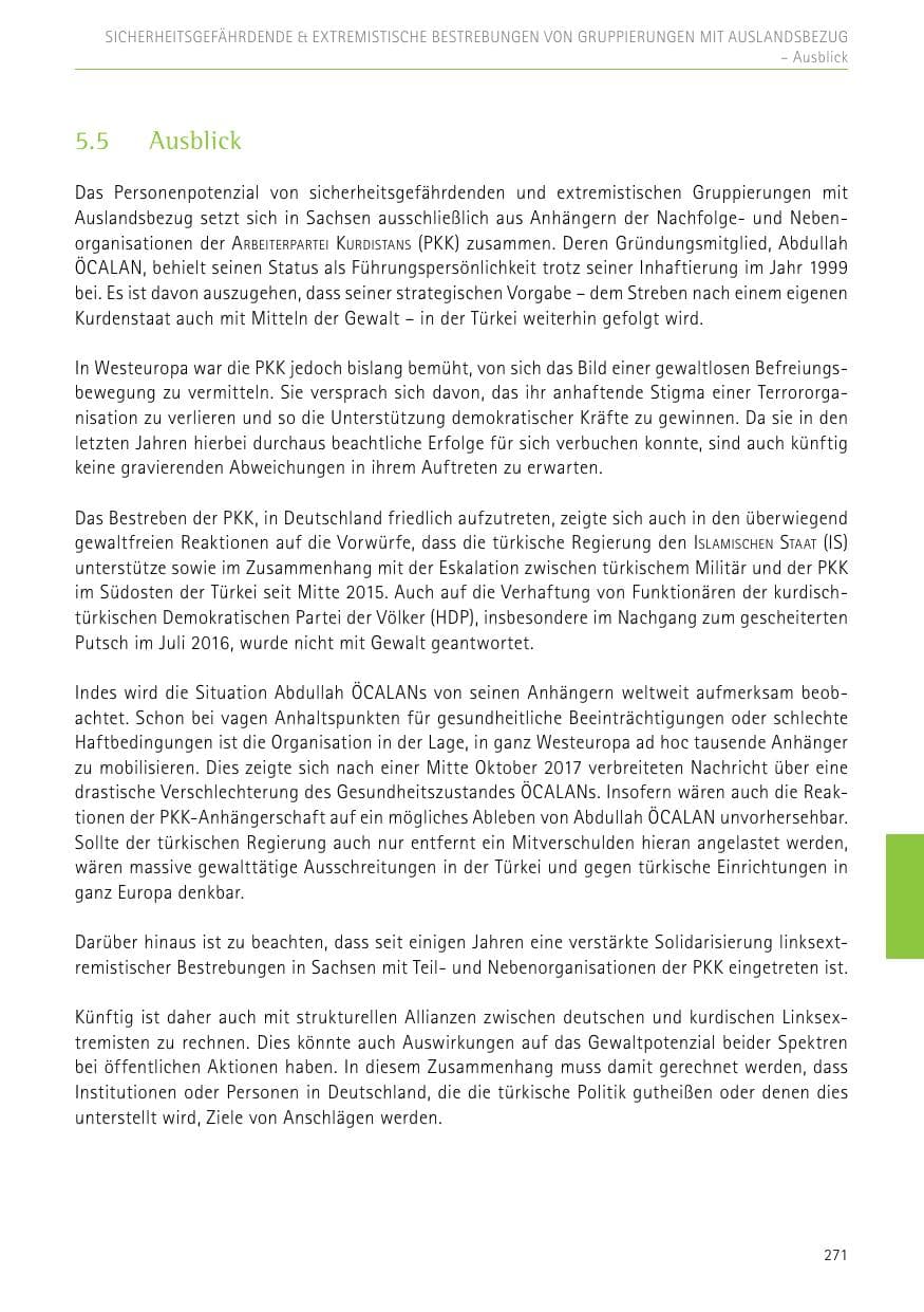 Seite 271 des Verfassungsschutzbericht 2017 Sachsen