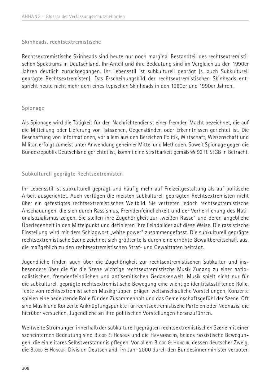 Seite 308 des Verfassungsschutzbericht 2017 Sachsen