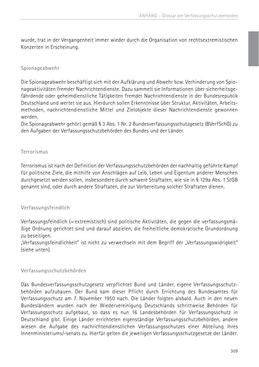 Seite 309 des Verfassungsschutzbericht 2017 Sachsen