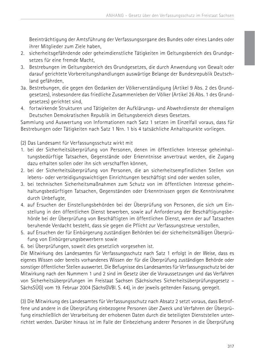 Seite 317 des Verfassungsschutzbericht 2017 Sachsen