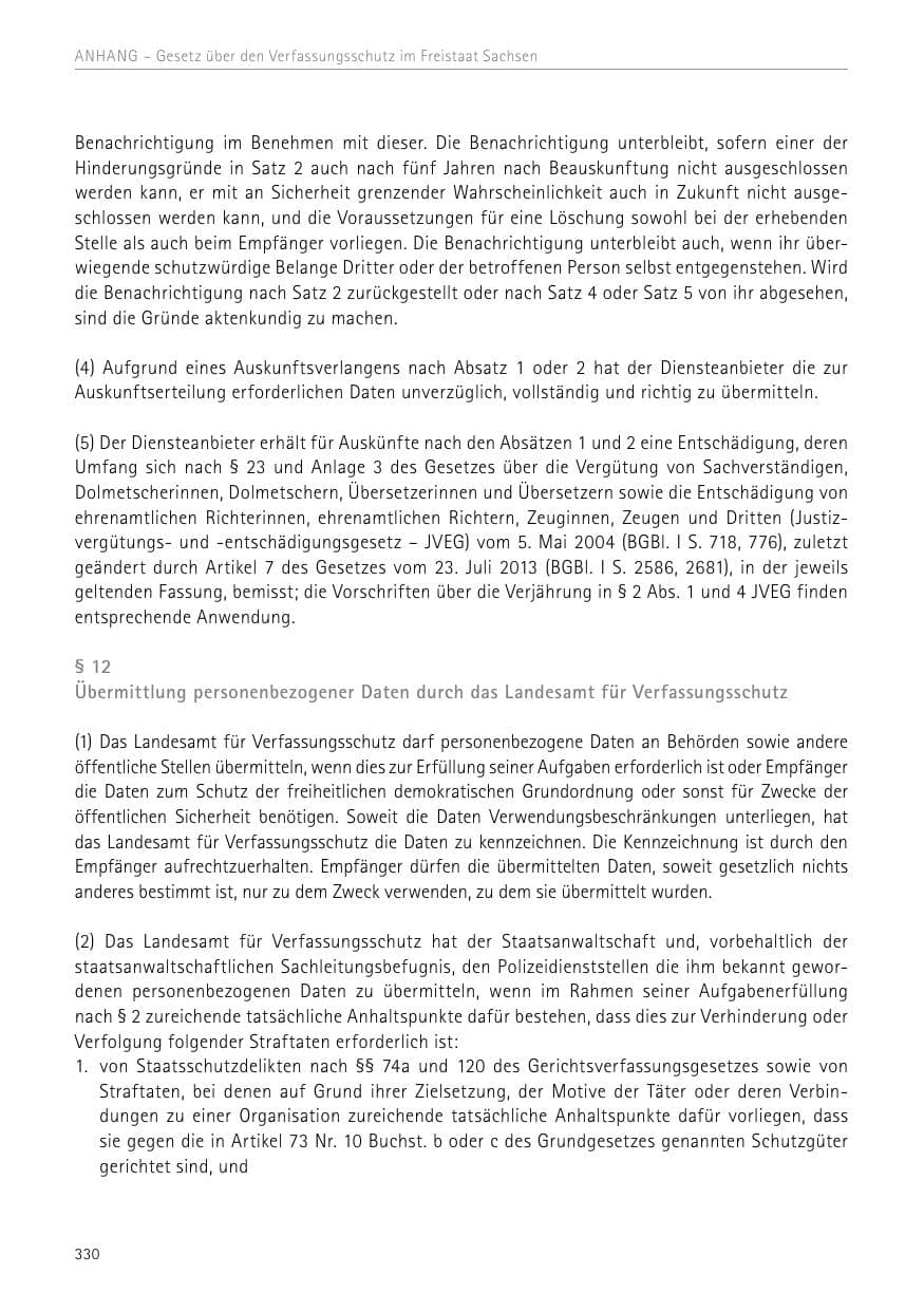 Seite 330 des Verfassungsschutzbericht 2017 Sachsen