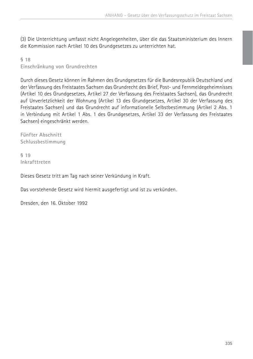 Seite 335 des Verfassungsschutzbericht 2017 Sachsen