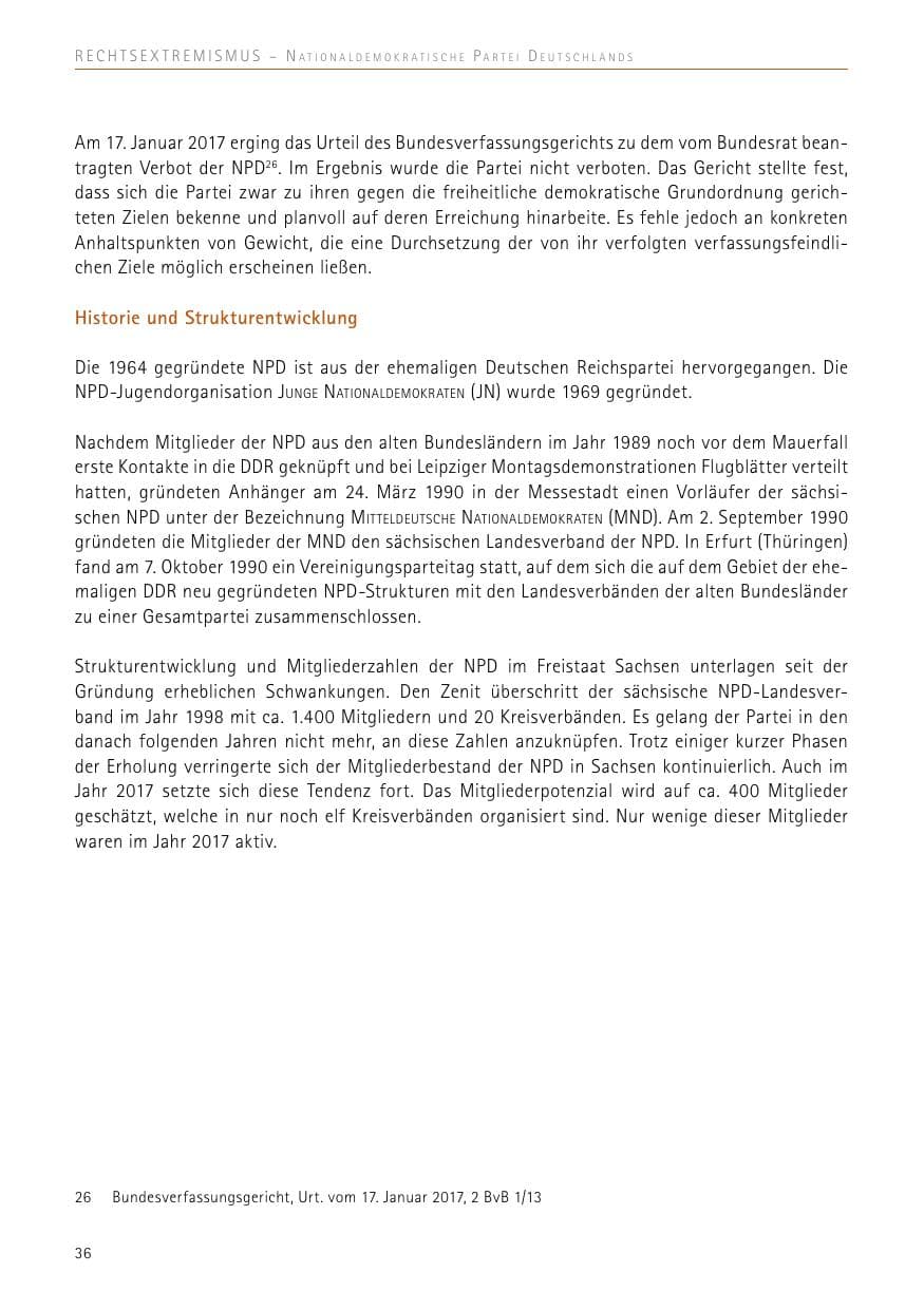 Seite 36 des Verfassungsschutzbericht 2017 Sachsen
