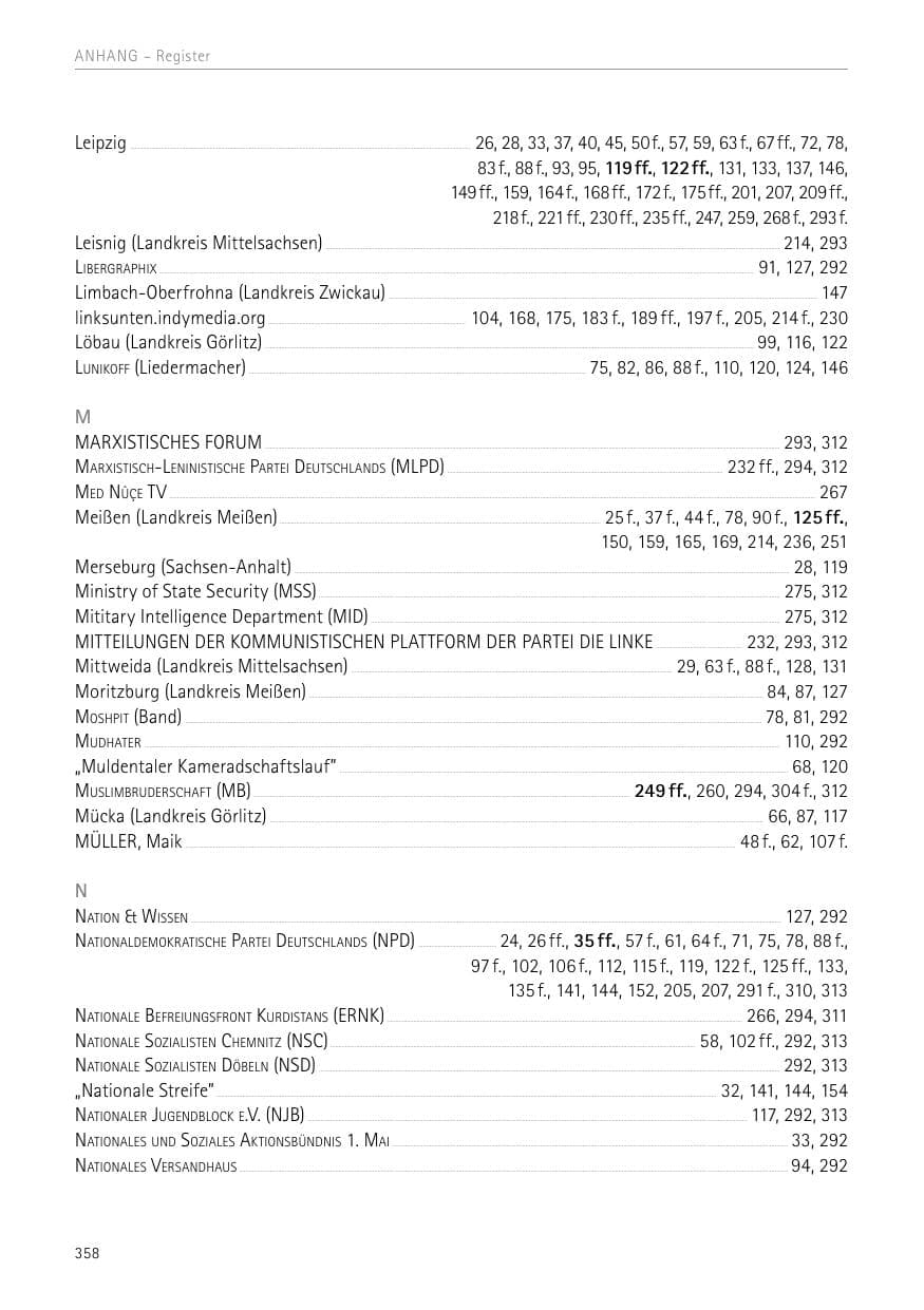 Seite 358 des Verfassungsschutzbericht 2017 Sachsen