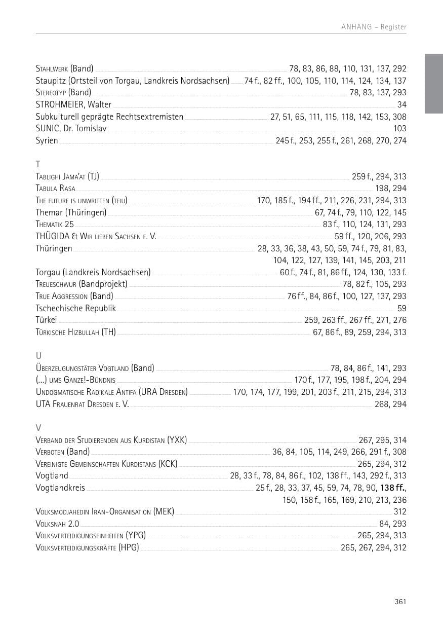 Seite 361 des Verfassungsschutzbericht 2017 Sachsen