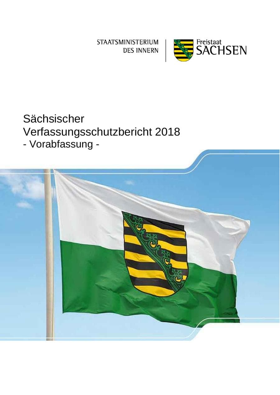 Seite 1 des Verfassungsschutzbericht 2018 Sachsen