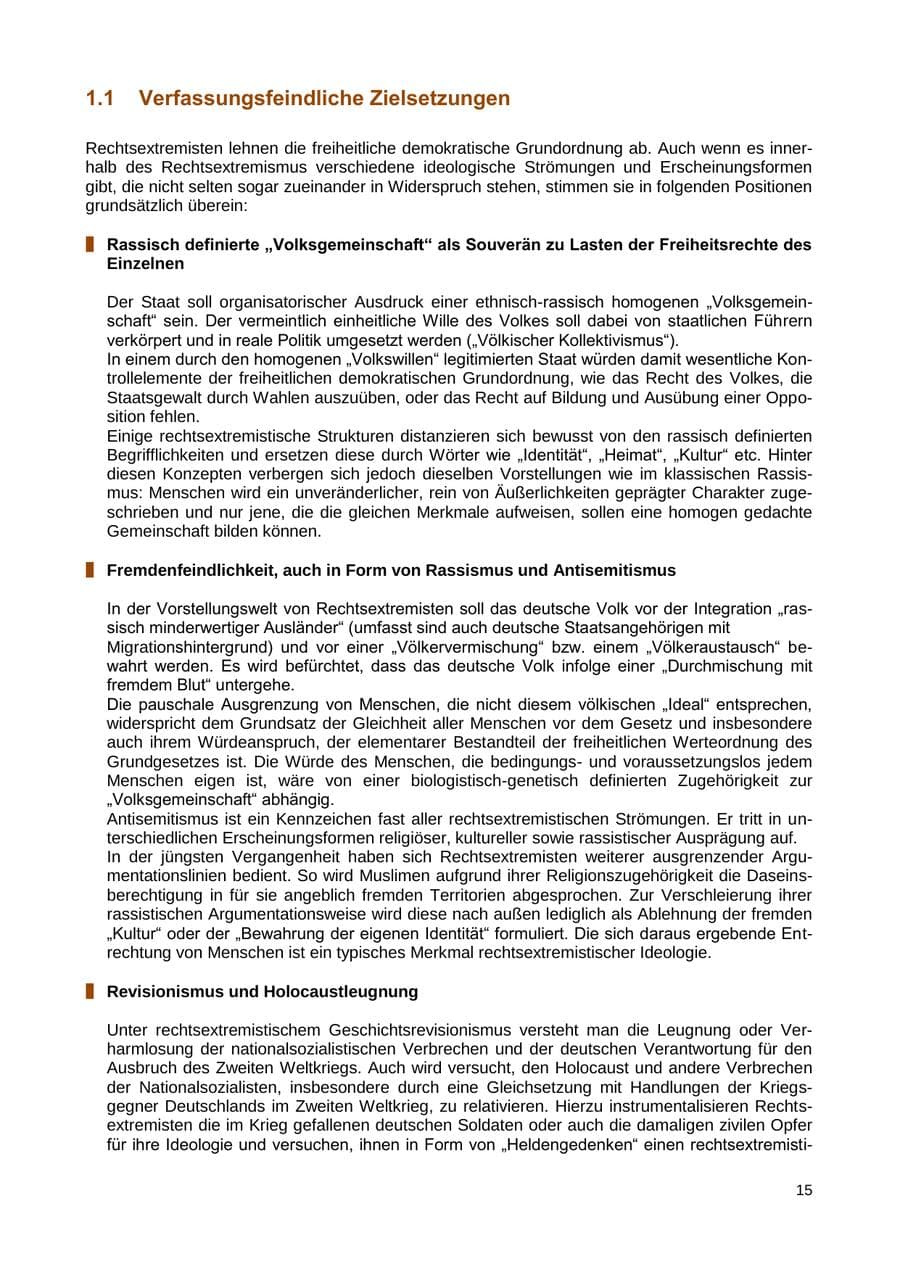 Seite 16 des Verfassungsschutzbericht 2018 Sachsen