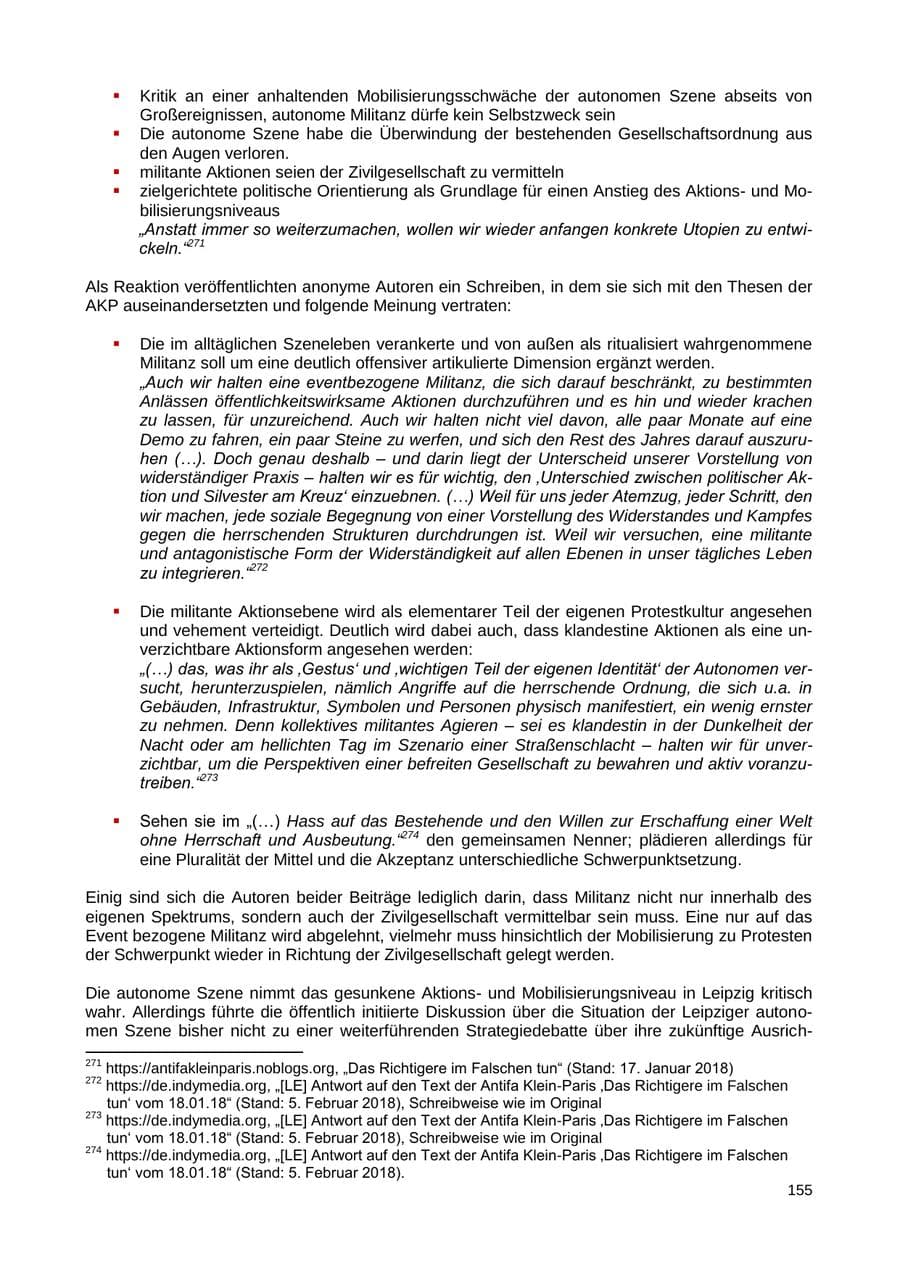 Seite 156 des Verfassungsschutzbericht 2018 Sachsen