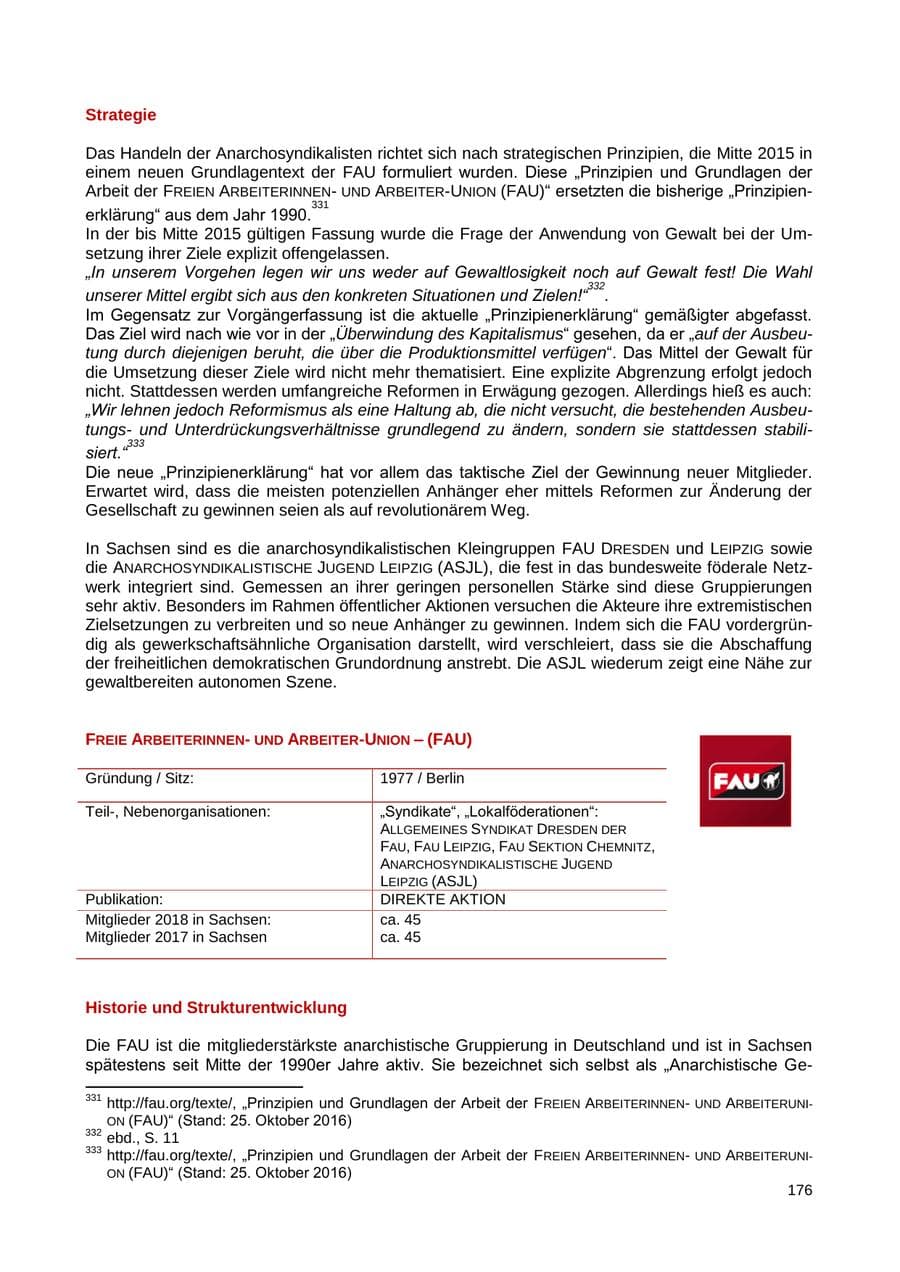 Seite 177 des Verfassungsschutzbericht 2018 Sachsen
