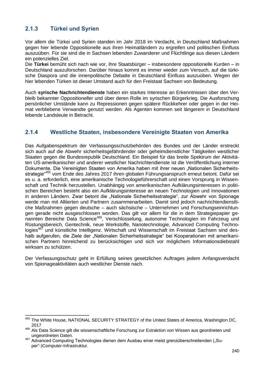 Seite 233 des Verfassungsschutzbericht 2018 Sachsen