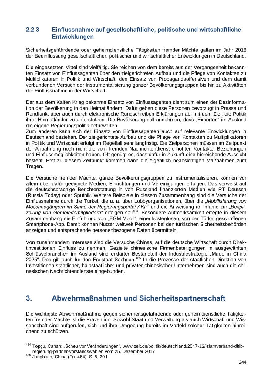 Seite 237 des Verfassungsschutzbericht 2018 Sachsen