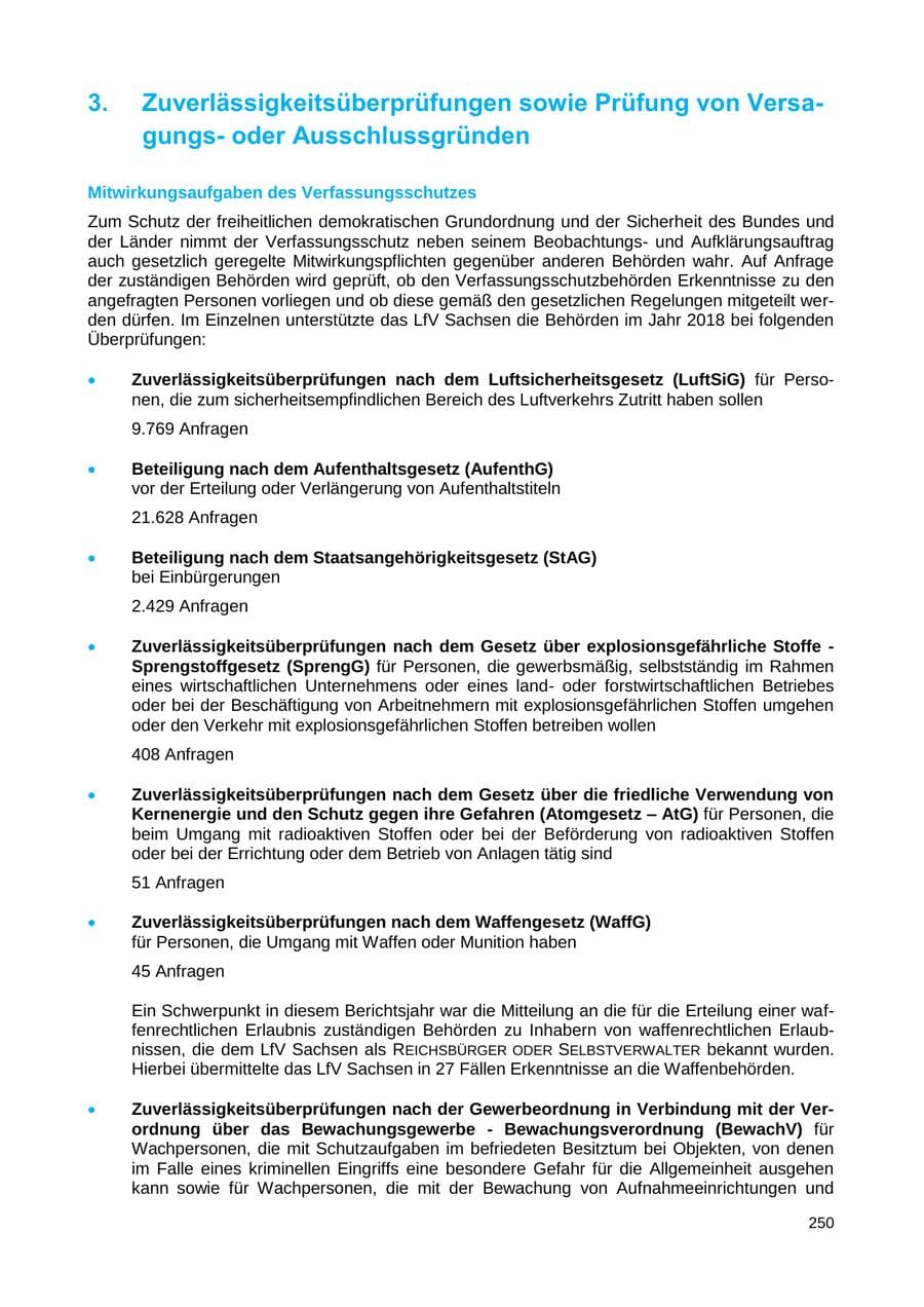 Seite 243 des Verfassungsschutzbericht 2018 Sachsen