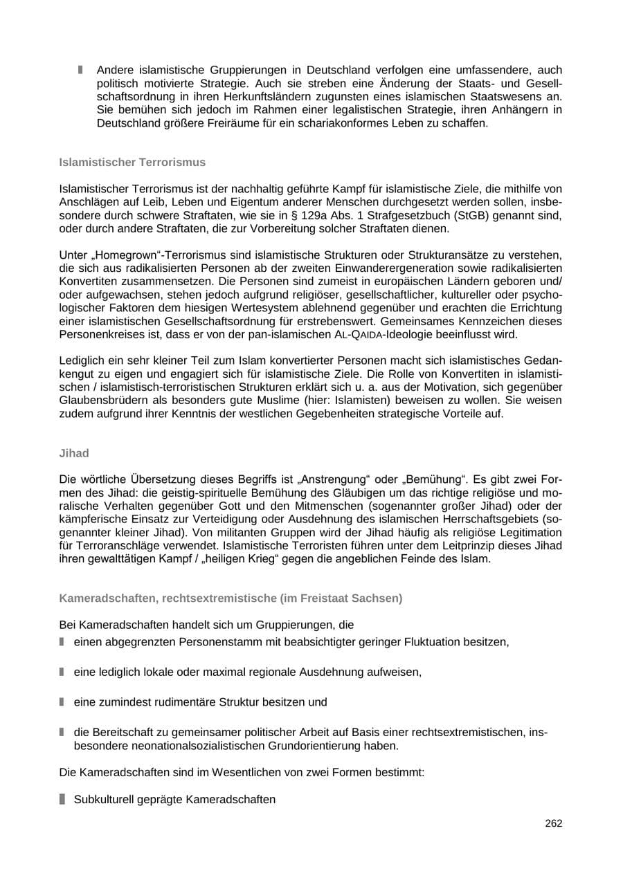 Seite 254 des Verfassungsschutzbericht 2018 Sachsen