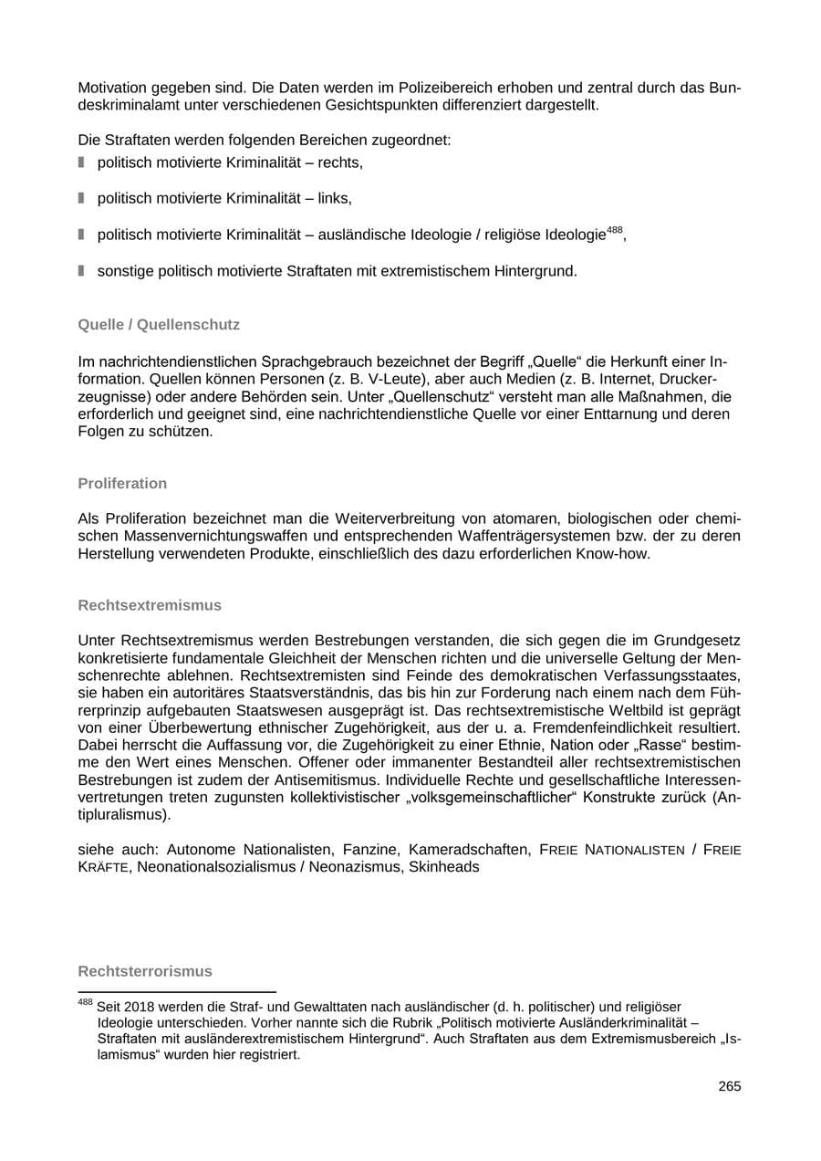 Seite 257 des Verfassungsschutzbericht 2018 Sachsen