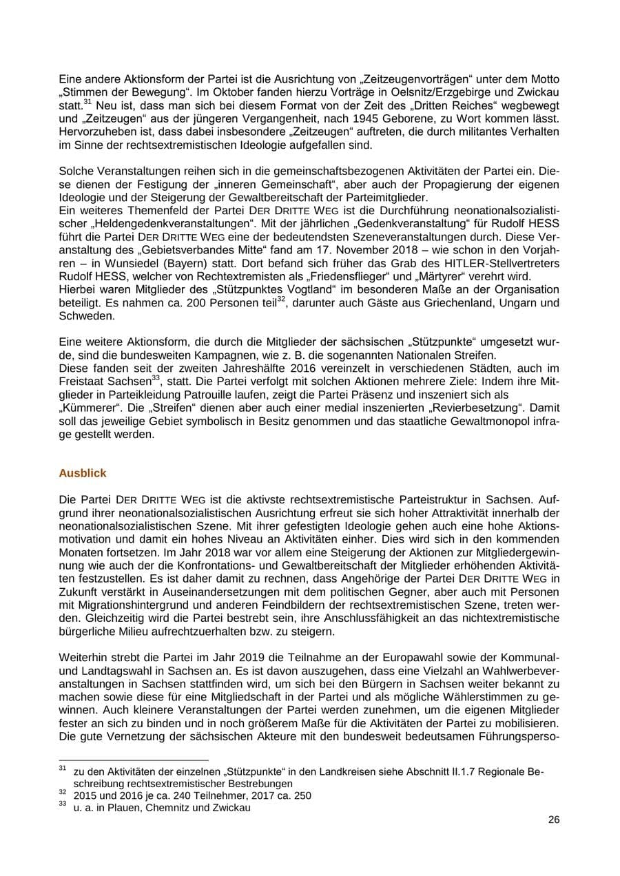 Seite 27 des Verfassungsschutzbericht 2018 Sachsen