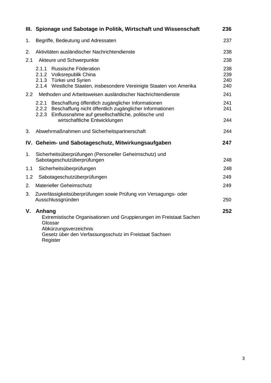 Seite 4 des Verfassungsschutzbericht 2018 Sachsen