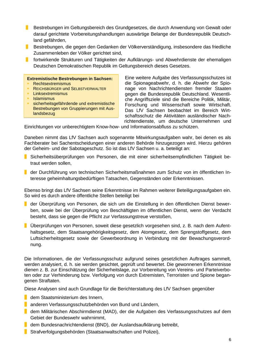 Seite 7 des Verfassungsschutzbericht 2018 Sachsen