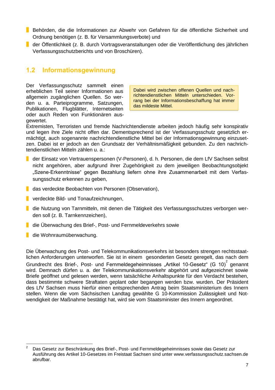 Seite 8 des Verfassungsschutzbericht 2018 Sachsen