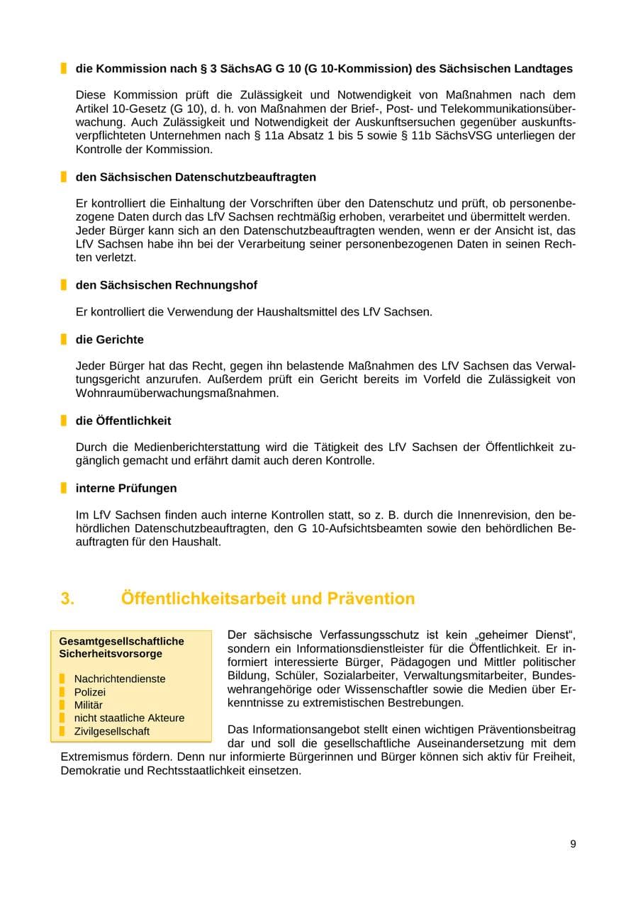 Seite 10 des Verfassungsschutzbericht 2018 Sachsen