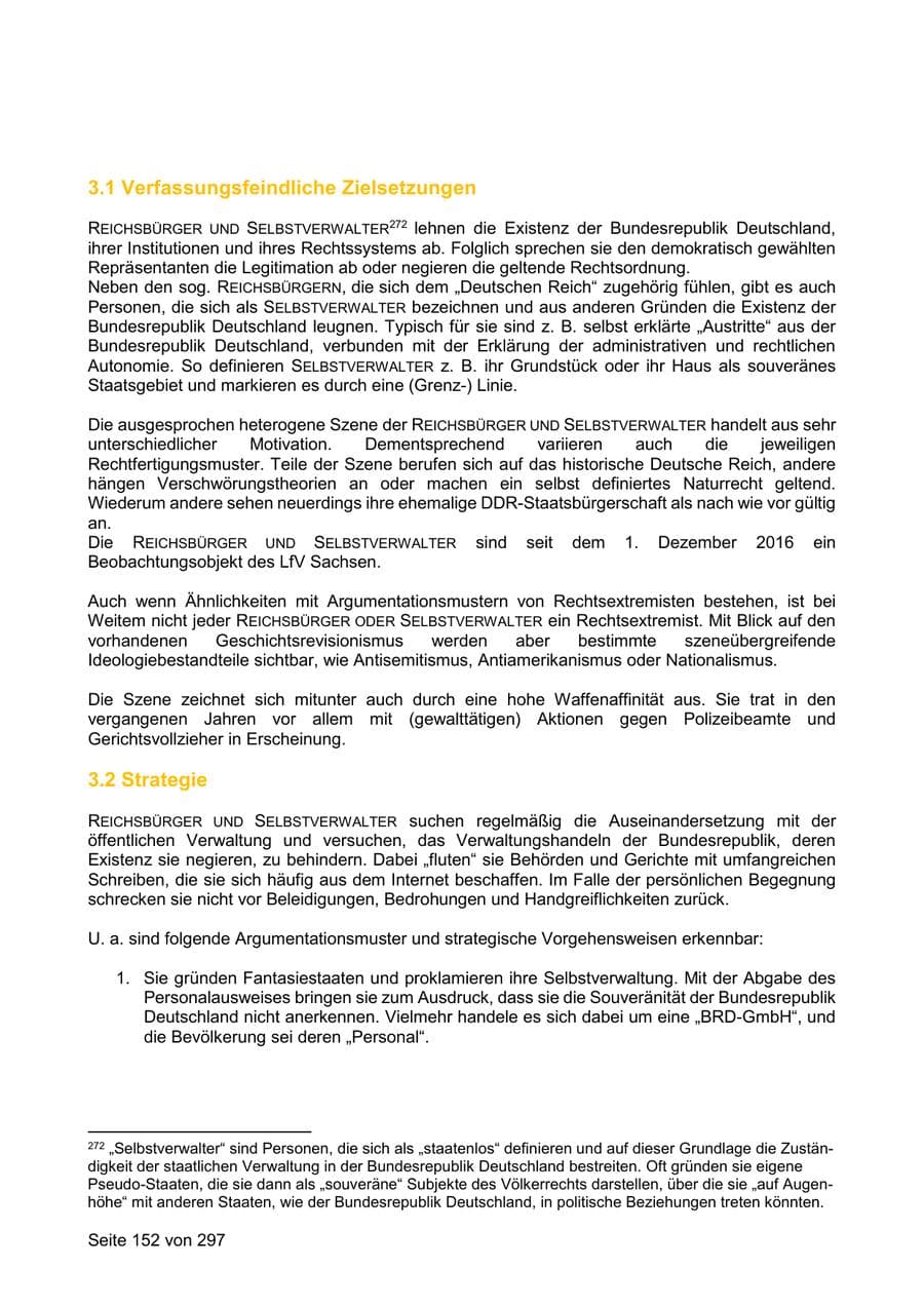 Seite 152 des Verfassungsschutzbericht 2019 Sachsen
