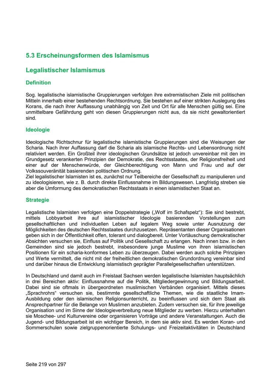 Seite 219 des Verfassungsschutzbericht 2019 Sachsen